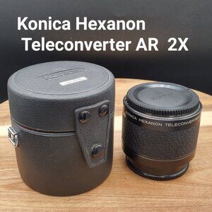 Konica Hexanon Teleconverter AR 2X Lens and Leather Case